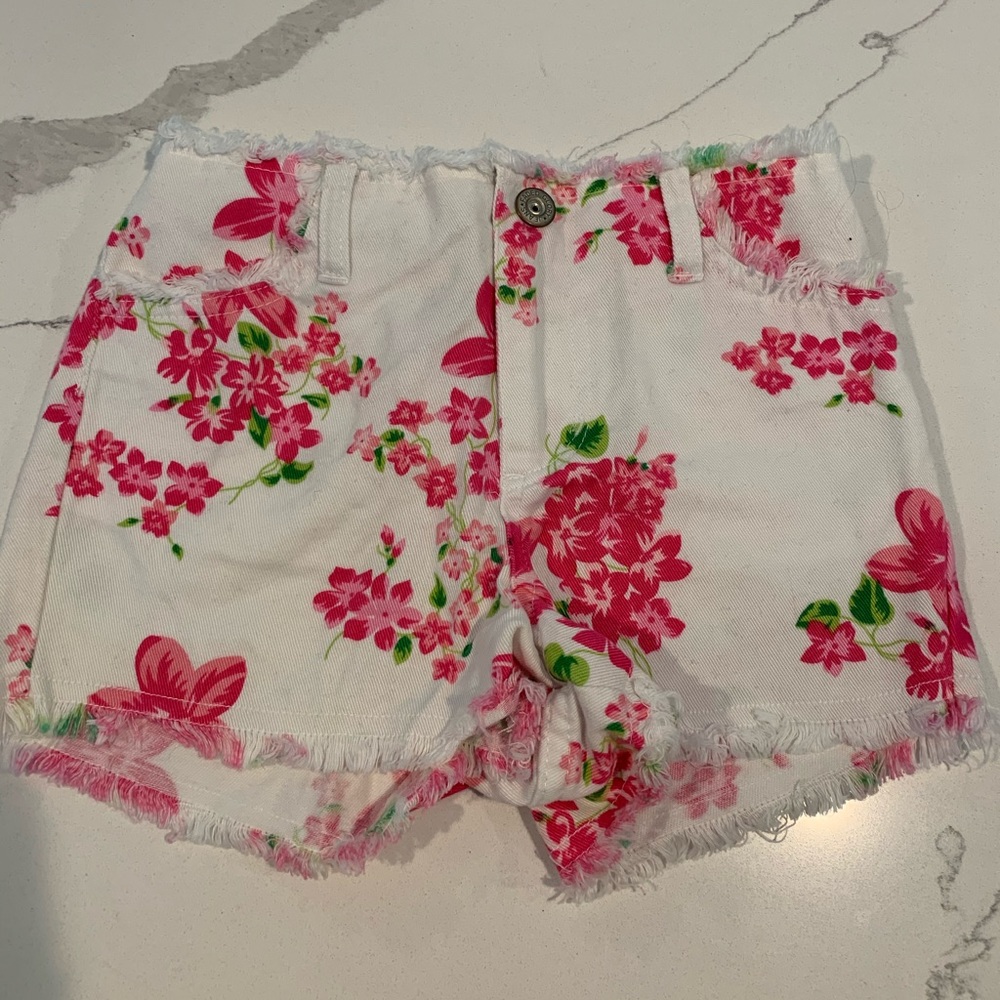 Little girls floral shorts